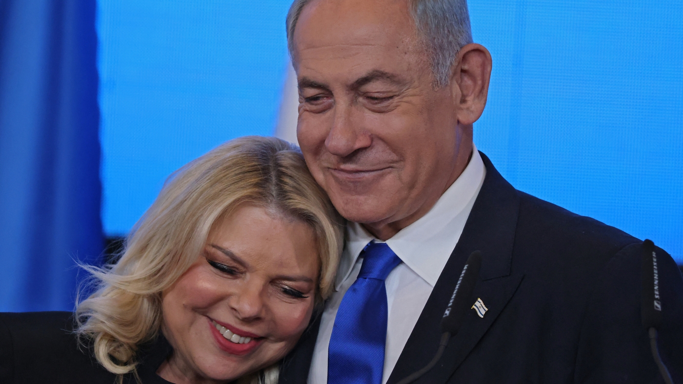 Israeli Prime Minister Benjamin Netanyahu and his wife Sara photographed in Jerusalem on 2 November 2022 (AFP)