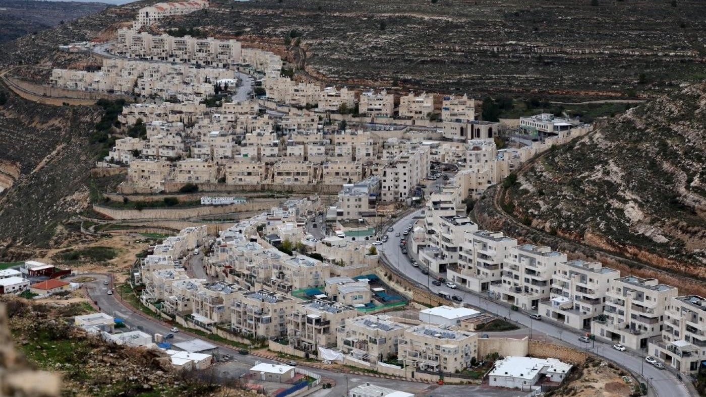 A picture shows a general view of the Israeli settlement of Givat Zeev, near the Palestinian city of Ramallah in the occupied West Bank, on 3 February (AFP/File photo)