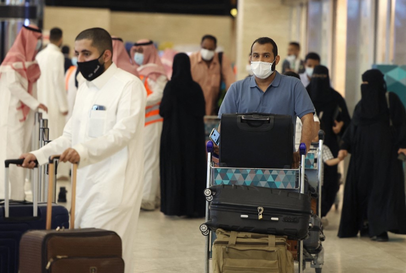 Saudi passengers arrive at King Khaled International airport 