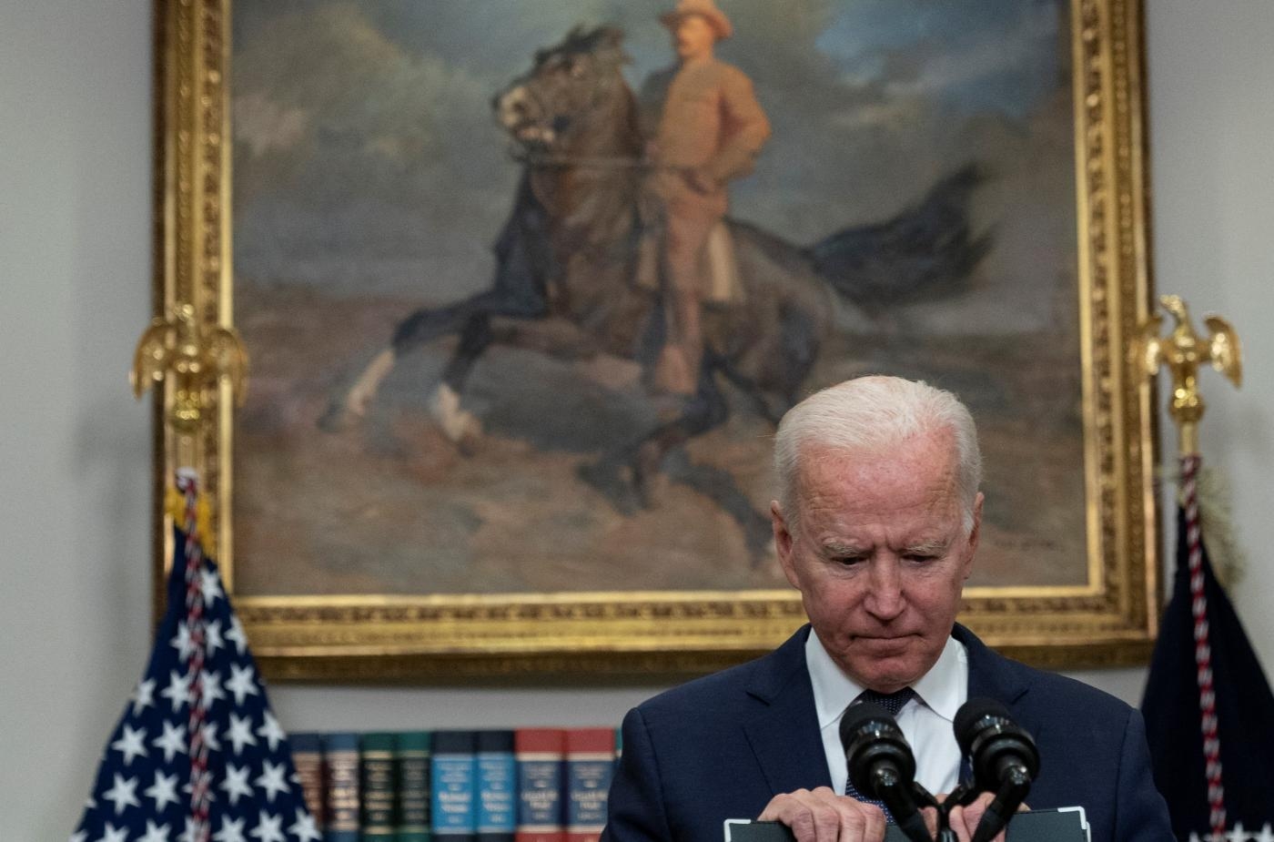 Le président américain Joe Biden fait le point sur la situation en Afghanistan, le 22 août 2021 (AFP)