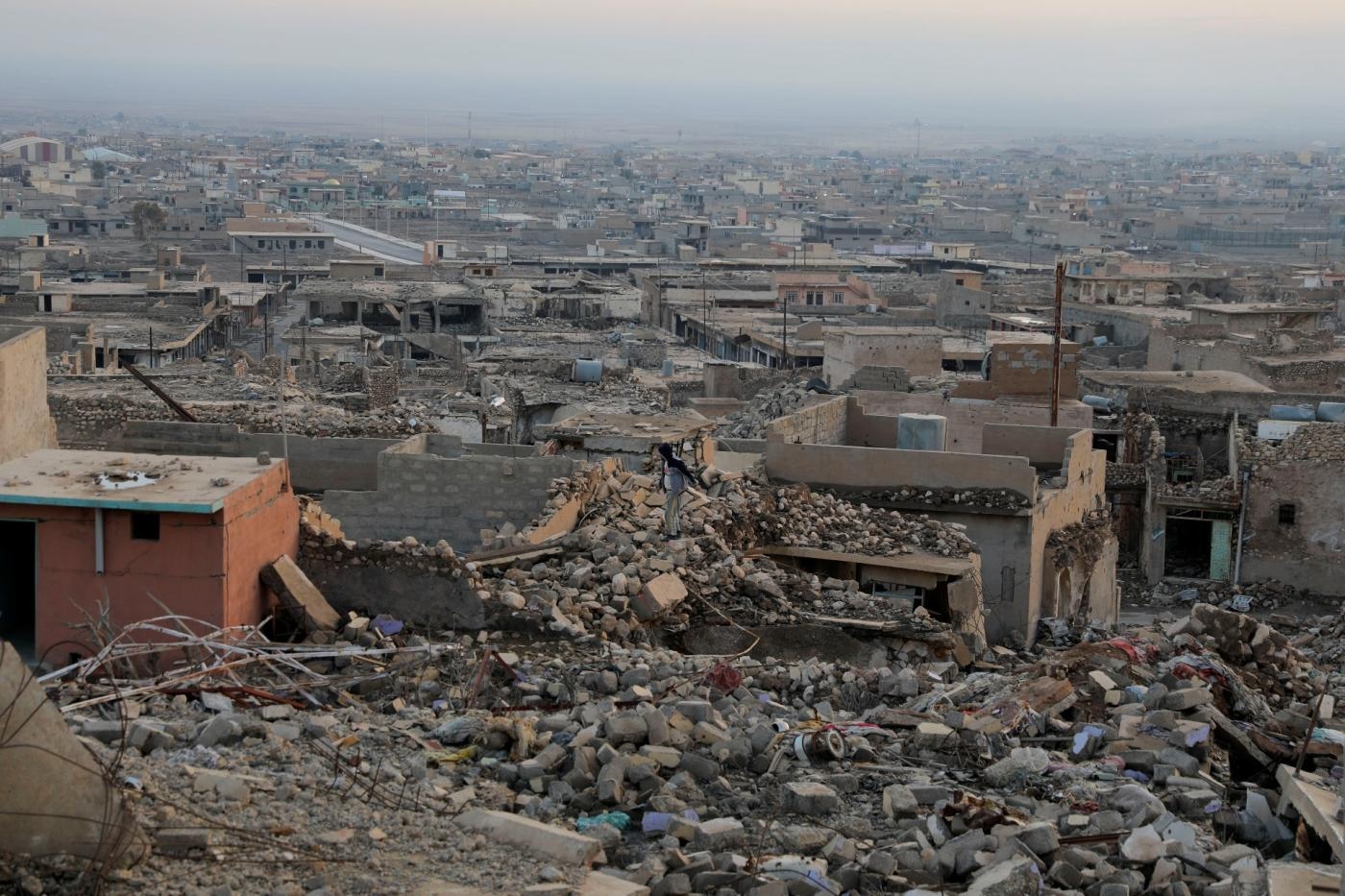 Maisons détruites dans le Sinjar, dans le nord de l’Irak, où le groupe État islamique a perpétré un génocide contre les Yézidis (Reuters)
