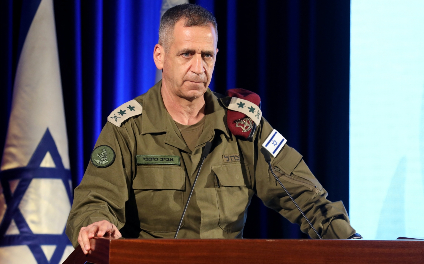 Israeli Armed Forces Chief of Staff Lt. Gen. Aviv Kochavi takes part in a candle lightning ceremony with Israeli soldiers in Jerusalem on 29 November 2021 (AFP)