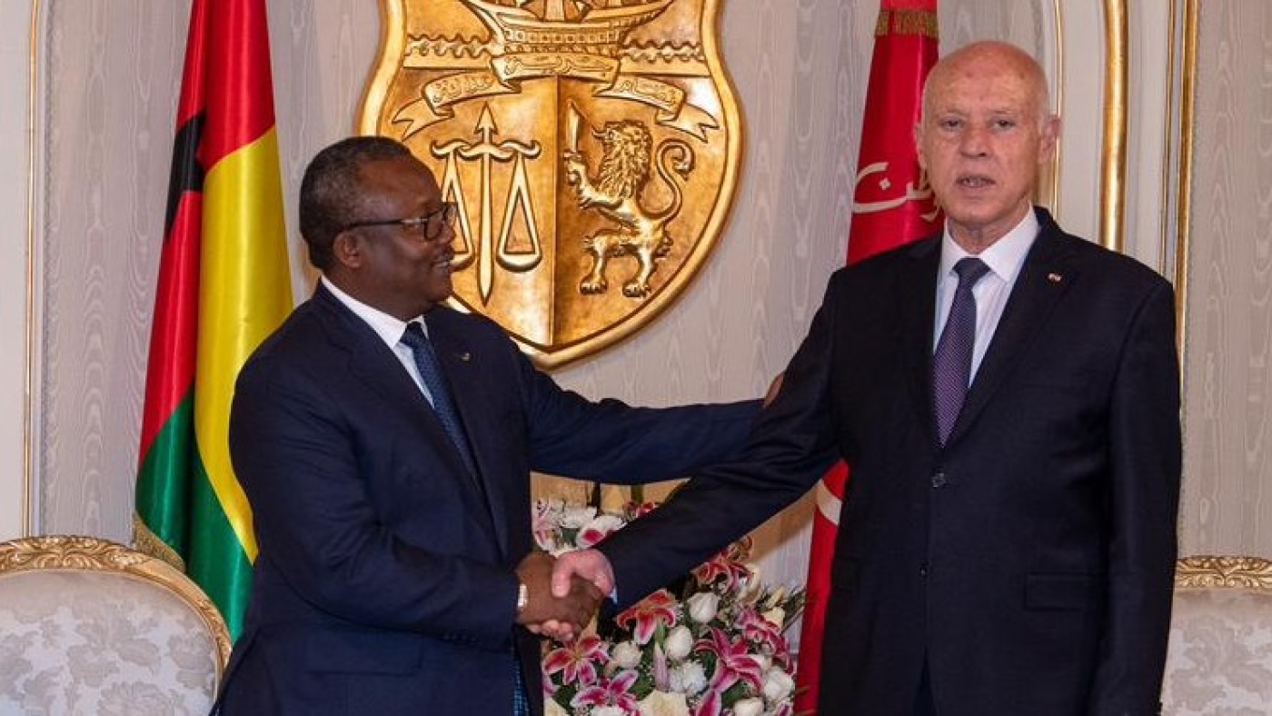 President of Guinea-Bissau, Umaro Sissoco Embao meeting with his Tunisian counterpart Kais Saied, Wednesday 8 March 2023 (Social Media/Twitter)