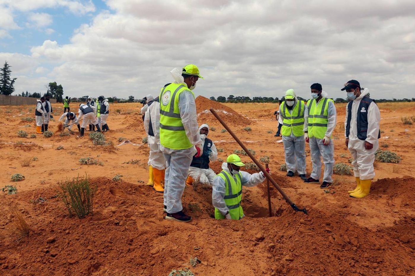The Tarhuna burial site in 2020 (AFP)