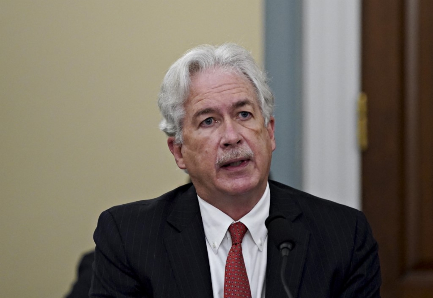 CIA Director, William Burns, testifies during a House Intelligence Committee hearing in Washington on 15 April 2021.