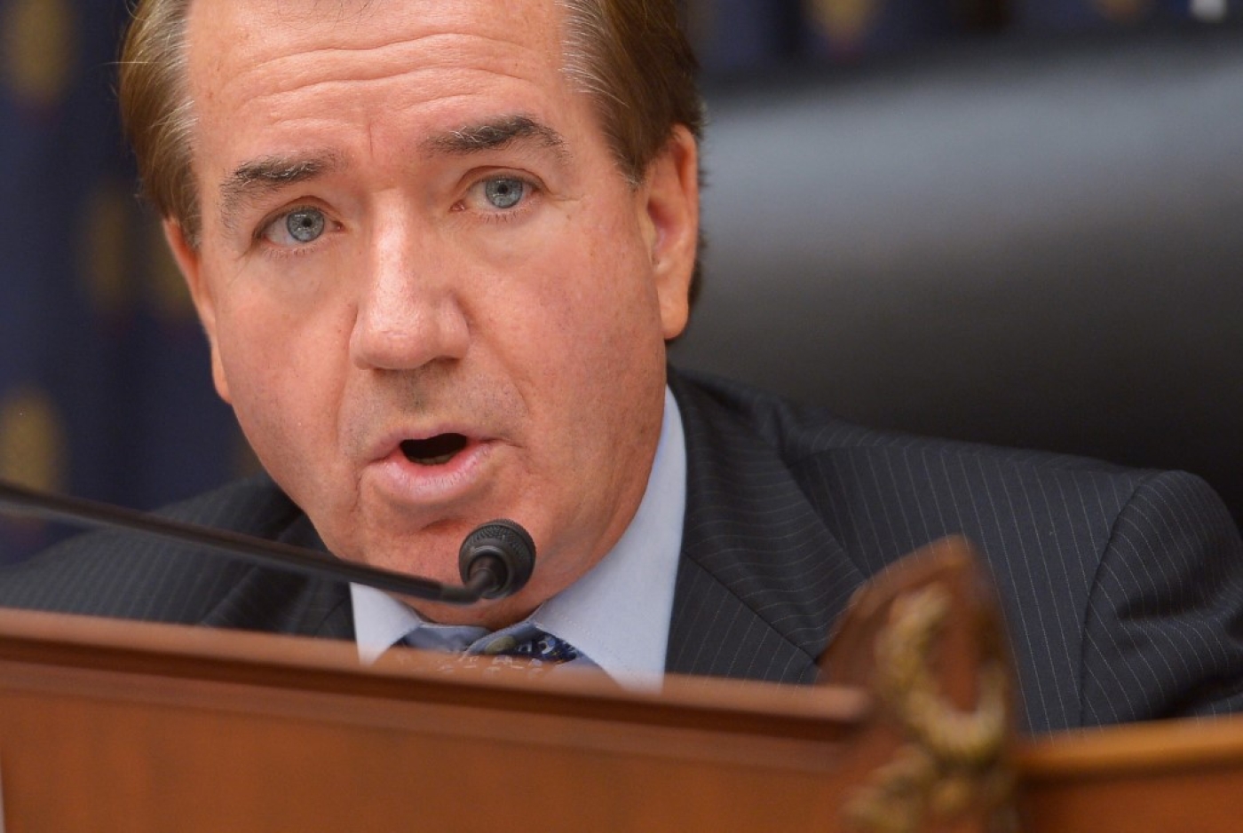 Then-Congressman Edward Royce speaks during a congressional hearing on 23 July 2014