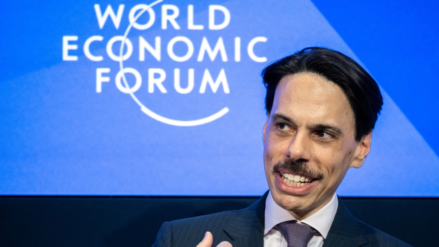 Saudi Foreign Minister Prince Faisal bin Farhan attends a session at the World Economic Forum annual meeting in Davos on 17 January 2023 (AFP)