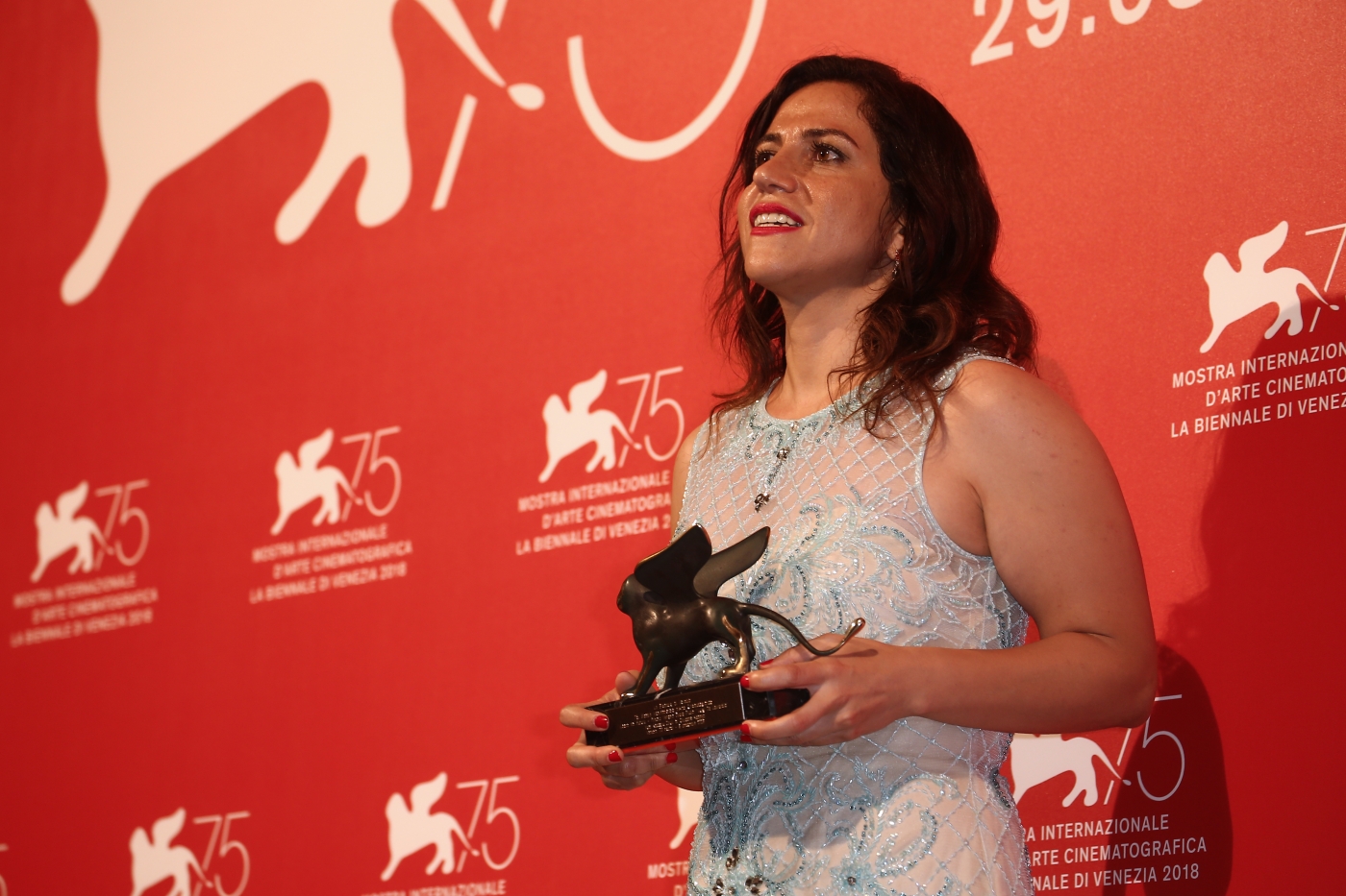 Soudade Kaadan a remporté le Prix Luigi De Laurentiis lors de la 75e édition de la Mostra de Venise. Elle s’intéresse de près au sort des Syriens piégés à Damas (Reuters)