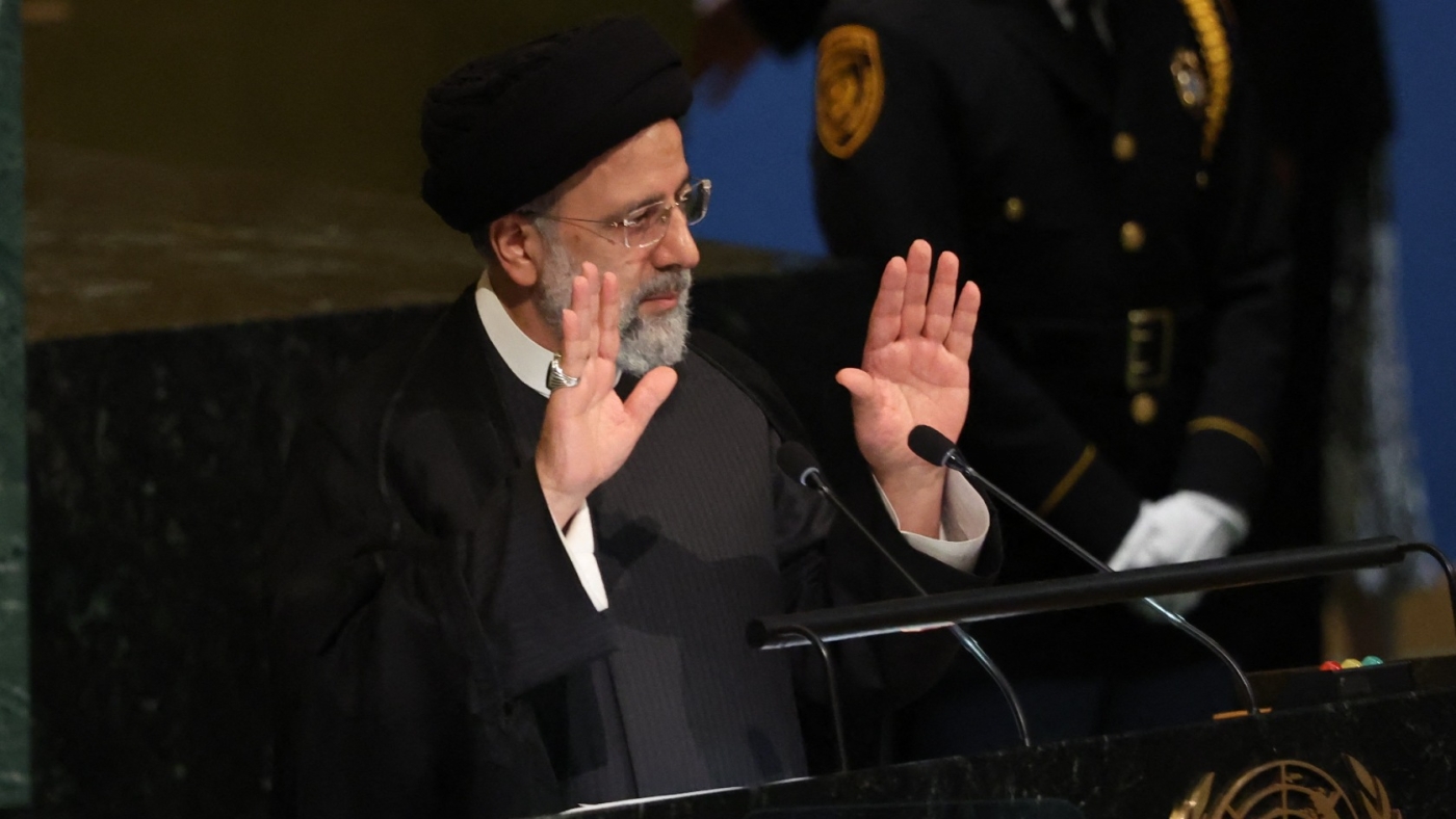 Iran's President Ebrahim Raisi addresses the 77th Session of the United Nations General Assembly at UN Headquarters in New York City, US, 21 September 2022.