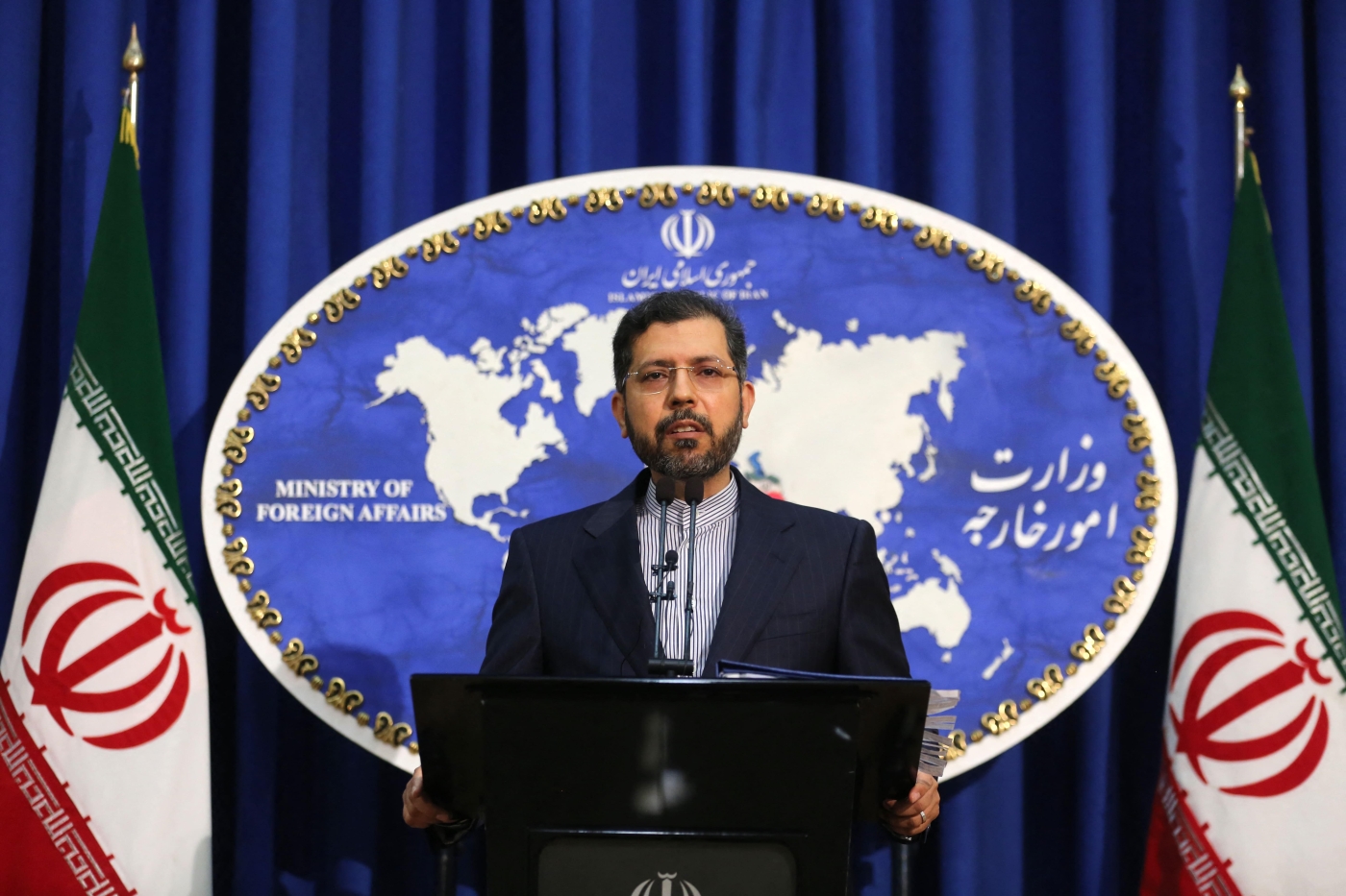 Iranian-foreign-ministry-spokesman-saied-khatibzadeh-press-conference-tehran-feb-2022-afp