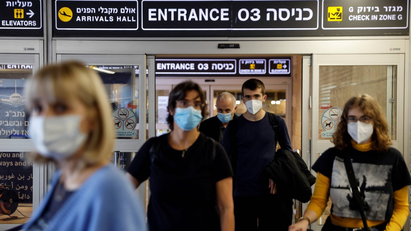 Travellers leave Ben Gurion International Airport 