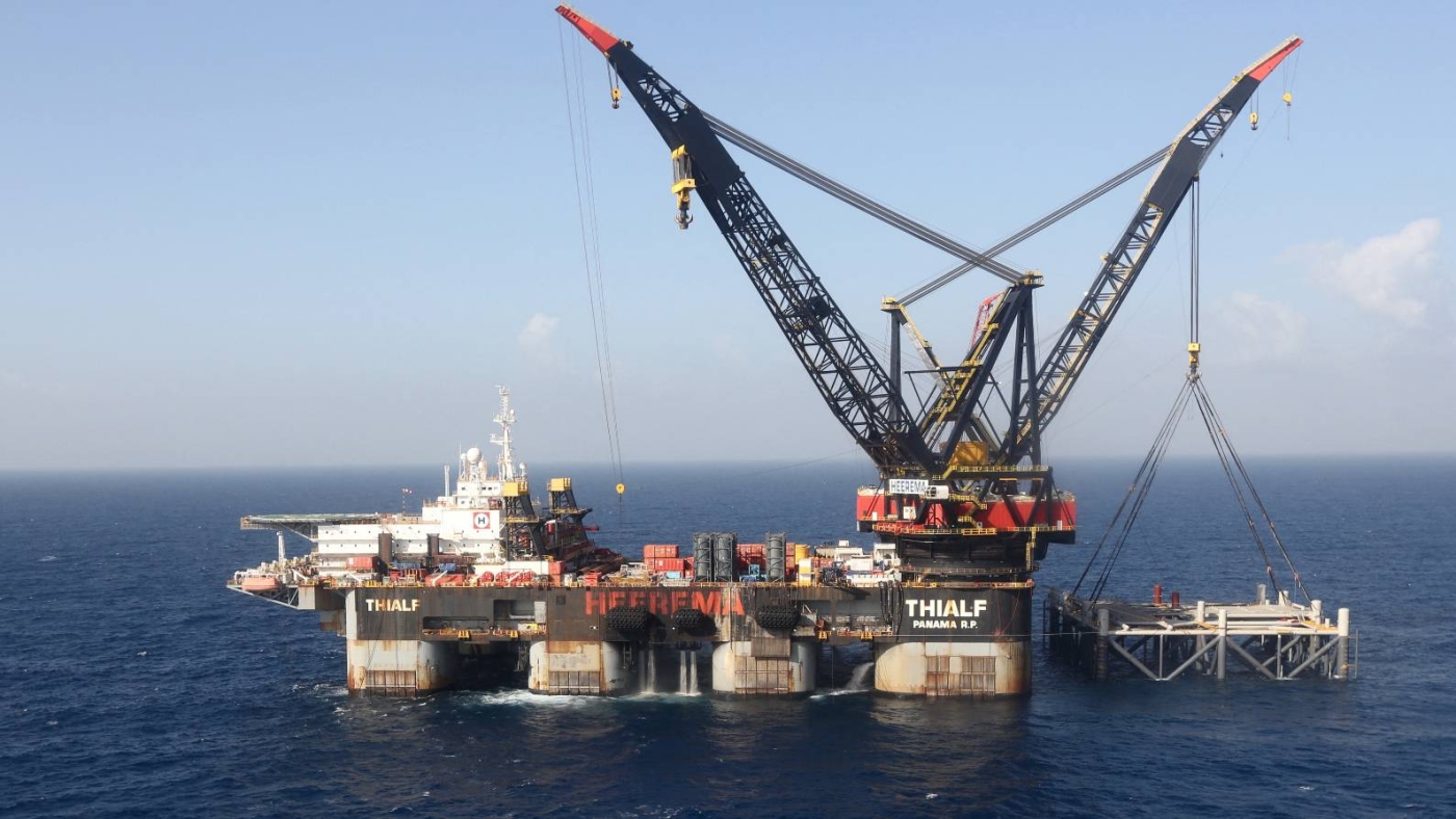 La plateforme du gisement de gaz naturel Léviathan en mer Méditerranée (AFP)