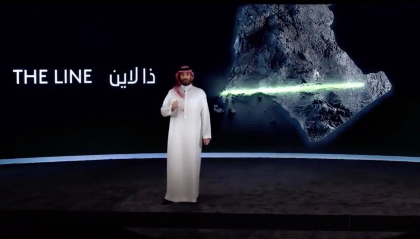Le prince héritier saoudien Mohammed ben Salmane lance « The Line » dans le cadre du projet de mégapole à plusieurs milliards de dollars, Neom (capture d’écran)