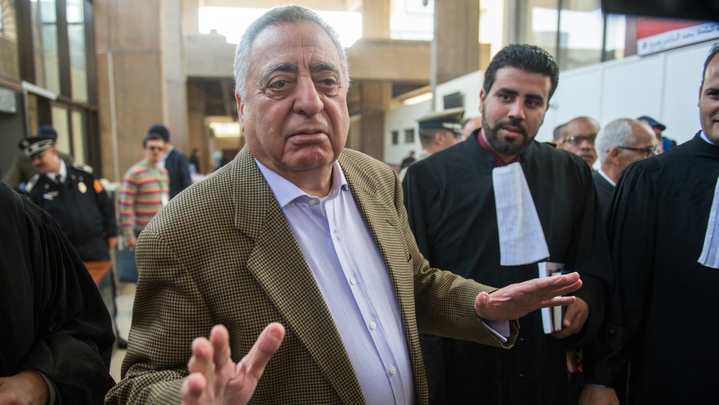 Moroccan lawyer Mohamed Ziane arrives at a courthouse on 5 April 2018 in Casablanca, Morocco (AFP)