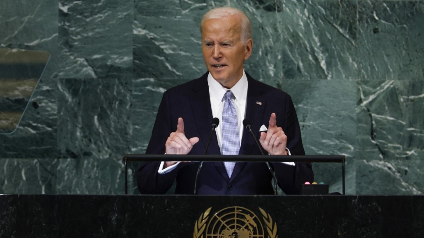 Le président américain Joe Biden s’exprime lors de l’Assemblée générale des Nations Unies, le 21 septembre 2022 à New York (AFP)