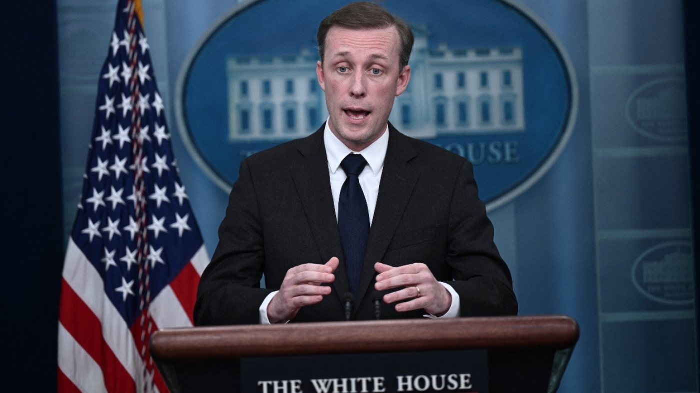 US National Security Adviser Jake Sullivan speaks during the daily briefing at the White House on 12 December 2022.