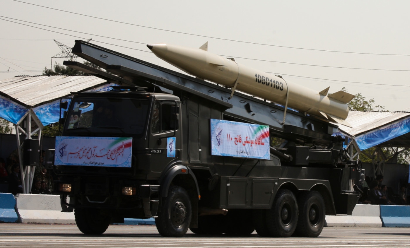 Hezbollah is believed to have Fateh 110 missiles: here, the Iranian military displays similar during a parade in Tehran in September 2011 (Reuters)