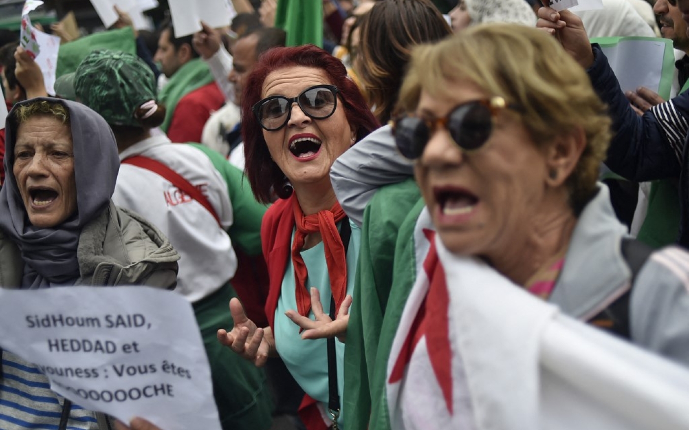 Marche pour les droits des femmes pendant le hirak, à Alger, le 8 mars 2019 (AFP/Ryad Kramdi)