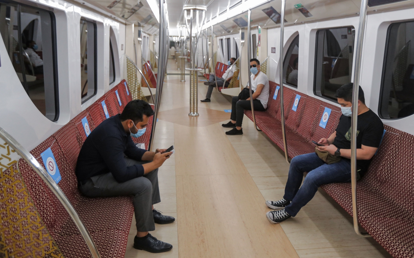 Le métro de Doha, considéré comme l’un des trains sans conducteur les plus rapides au monde, jouera un rôle capital pendant la Coupe du monde 2022 (AFP)