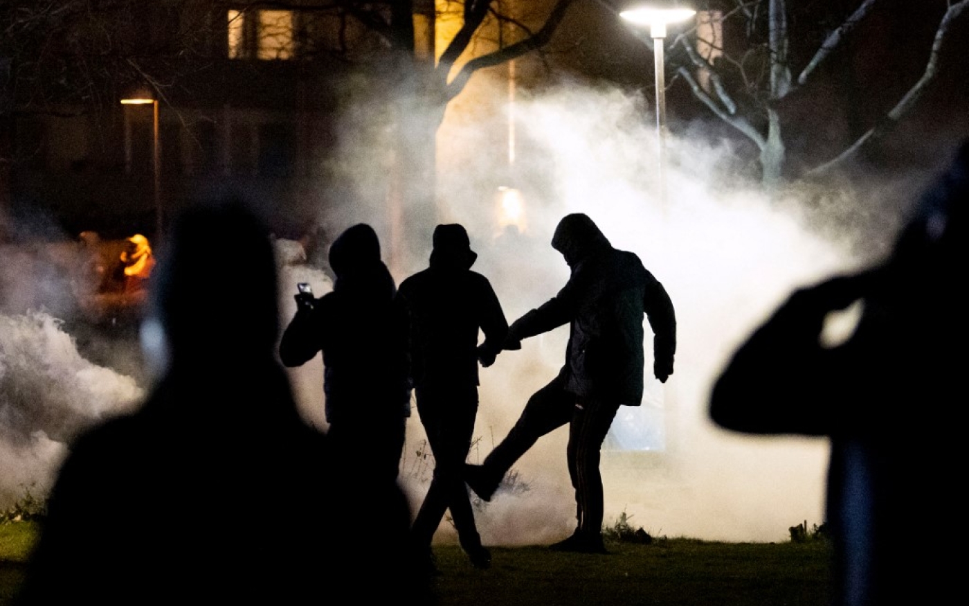 Affrontements à Malmö le 17 avril 2022, suite au passage du chef du parti Ligne dure (AFP/Johan Nilsson)