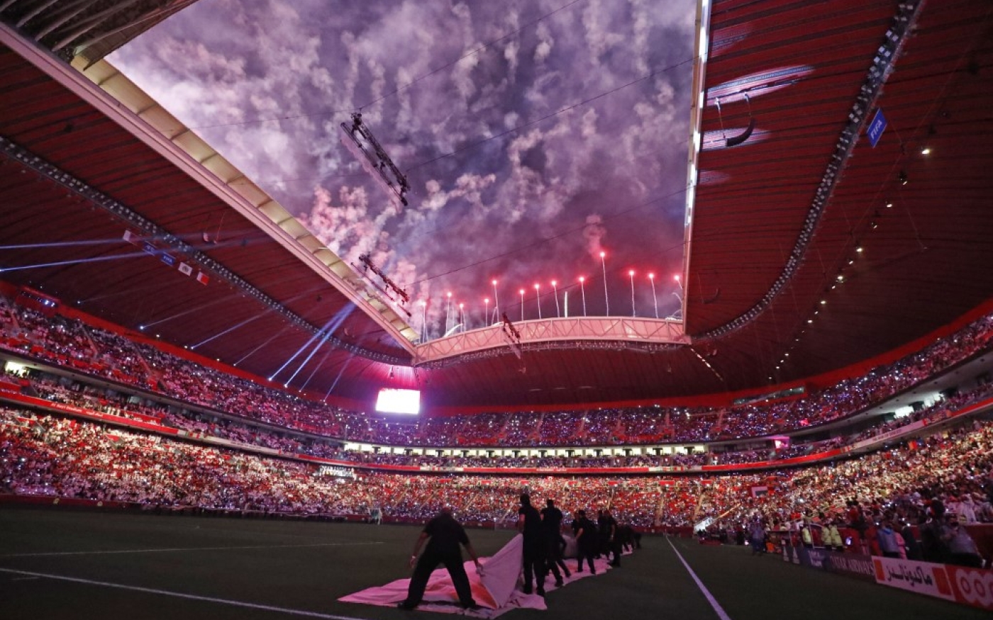 La France surveillera l’espace aérien de l’émirat pendant la Coupe du monde. Ici, le stade Al-Bayt d’Al-Khor, au Qatar (AFP/Khaled Desouki)