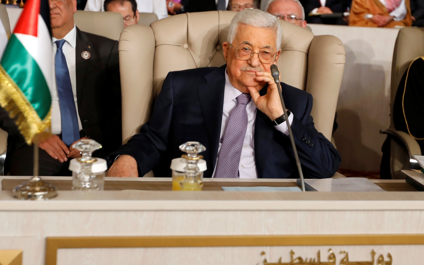 Le président palestinien Mahmoud Abbas assiste au 30e sommet arabe à Tunis, le 31 mars (Reuters)