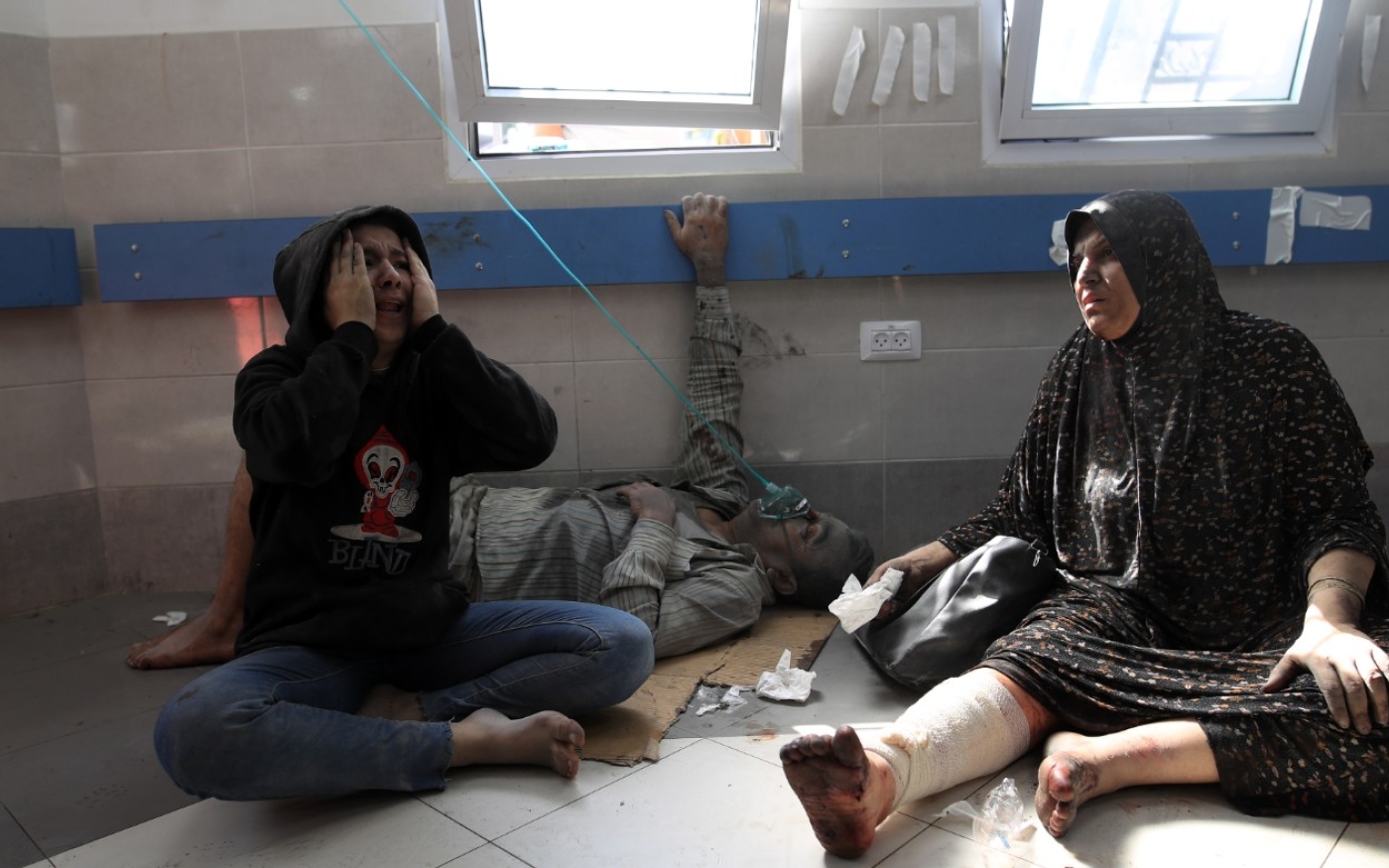 Scène à l’intérieur de l’hôpital après le bombardement (MEE/Muhammad Zanon)