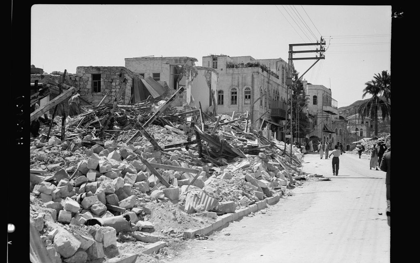 Jénine en 1938, après que les forces britanniques eurent rasé un quart de la ville en représailles (Bibliothèque du Congrès américain)