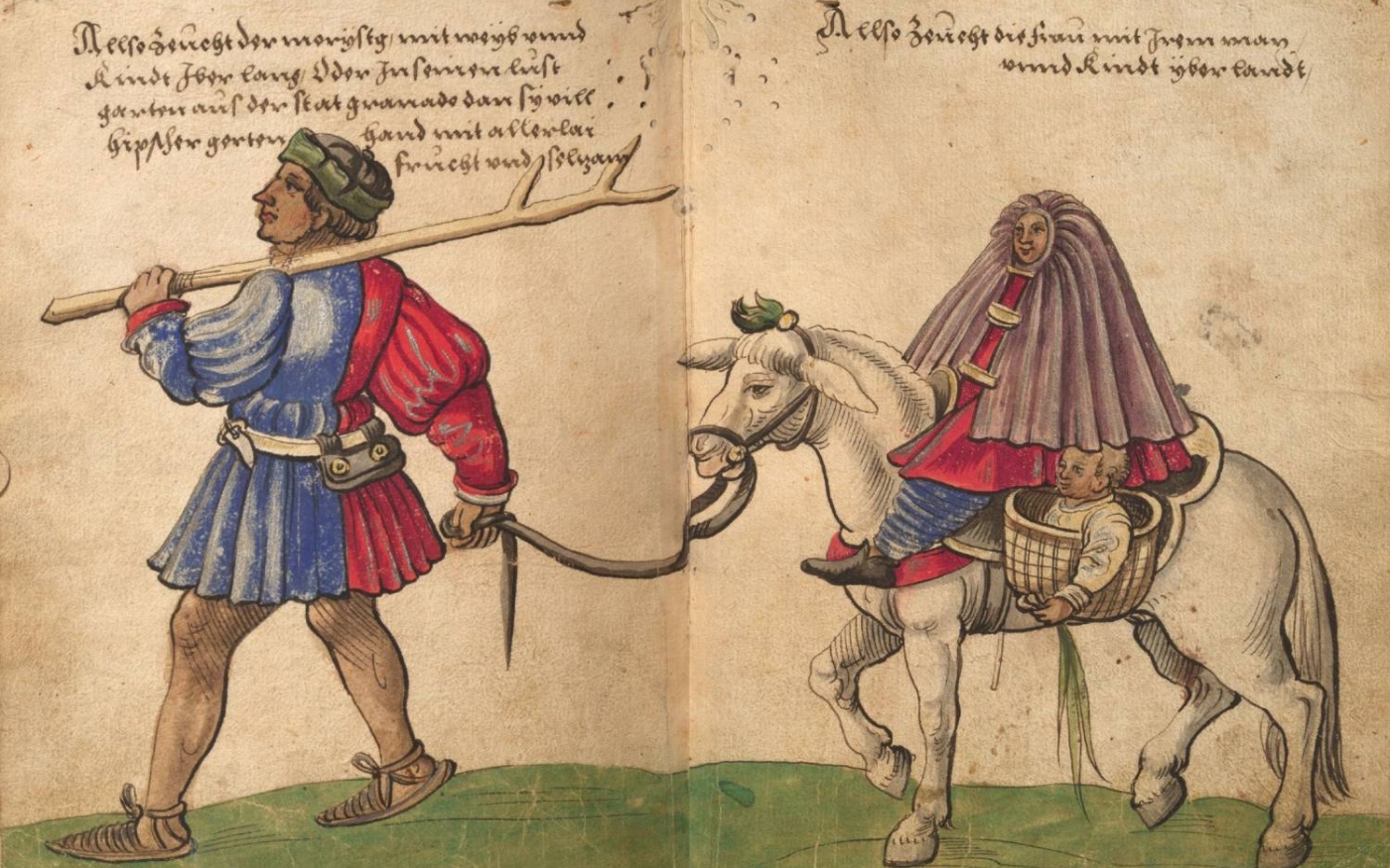 Des morisques sont représentés ici dans le livre allemand du XVIe siècle Trachtenbuch (Musée national de Nuremberg)