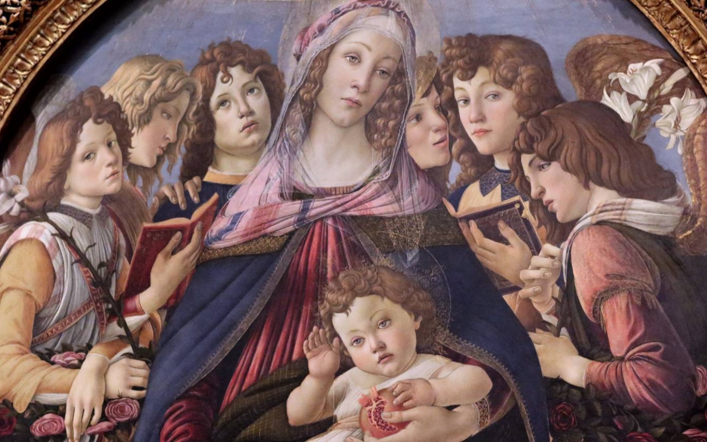 L’Enfant Jésus tenant une grenade mûre est représenté sur La Vierge à la grenade de Sandro Botticelli, vers 1487 (Creative Commons)