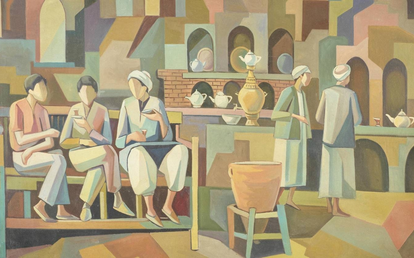 L’art de Hafidh al-Droubi saisissait des tranches de vie quotidienne, comme à travers Le café (1973, domaine public)