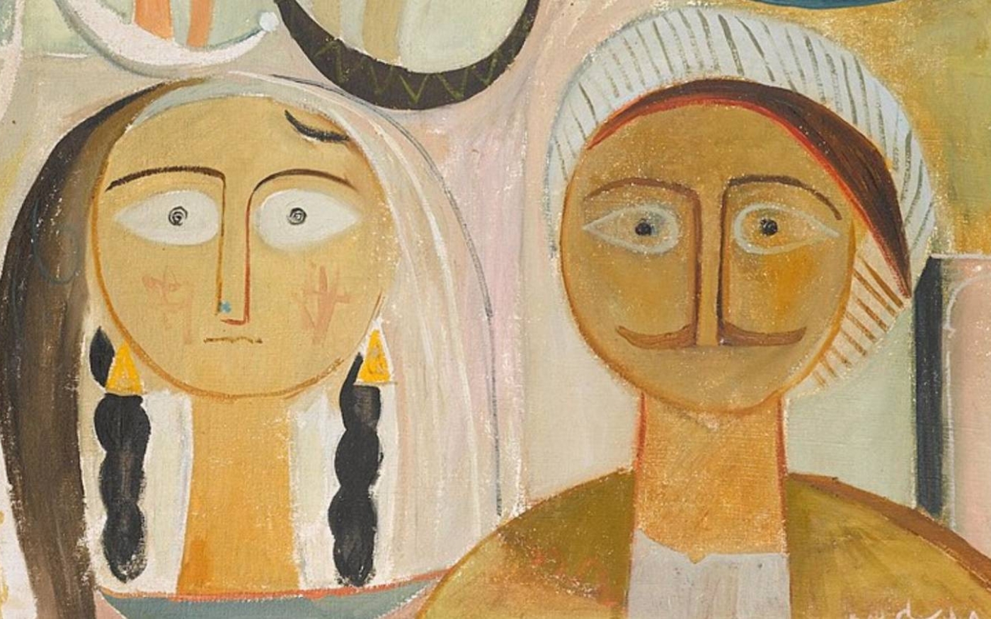 L’artiste irakien Jawad Selim a été l’un des premiers artistes arabes à utiliser le cubisme dans son travail, comme ici dans Young Man and Wife en 1953 (domaine public)