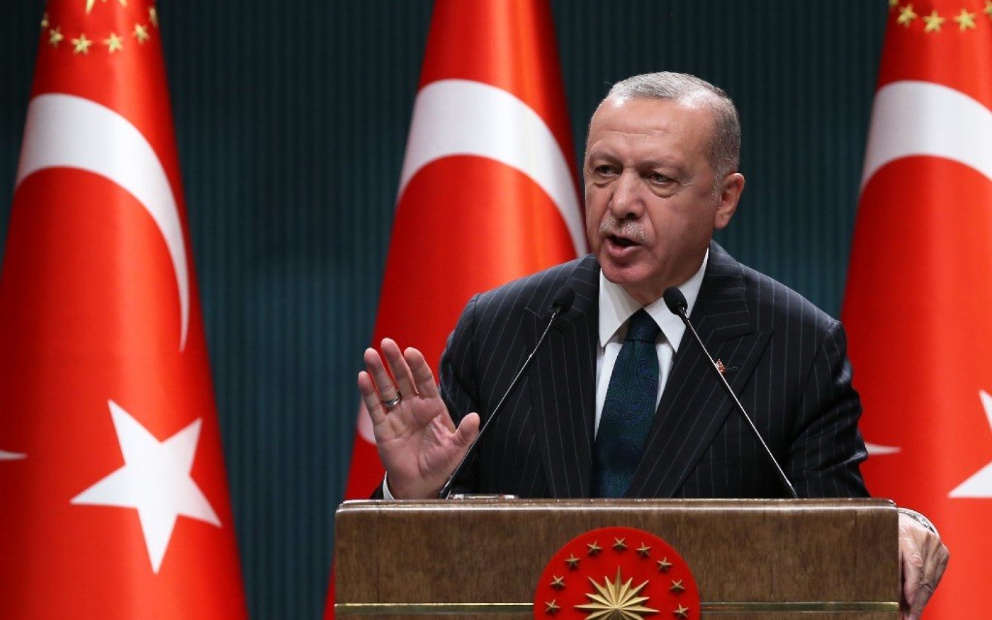 Le président turc Recep Tayyip Erdoğan s’exprime à Ankara, le 24 août (AFP)