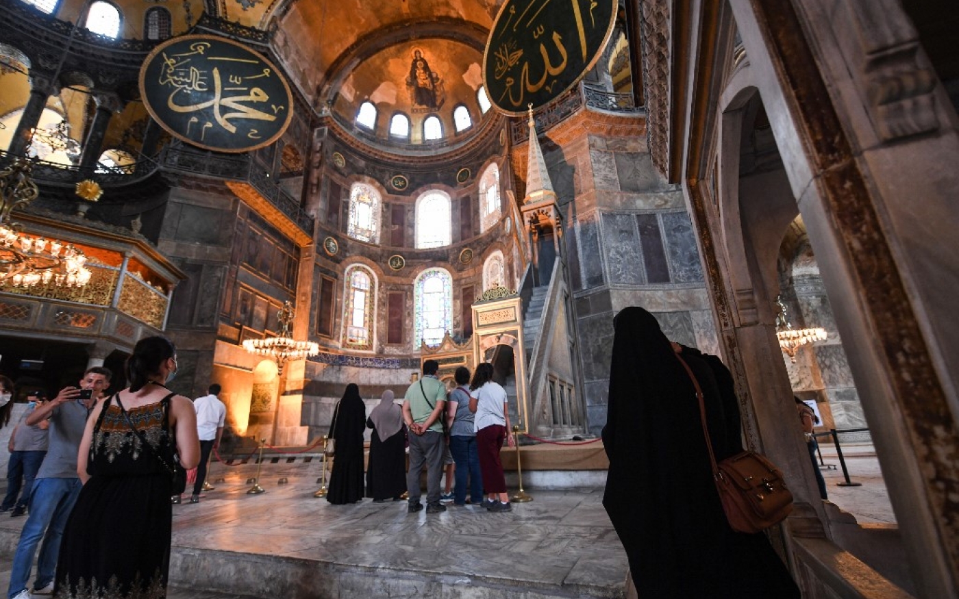 L’intérieur de Sainte-Sophie à Istanbul, photographié le 10 juillet (AFP)