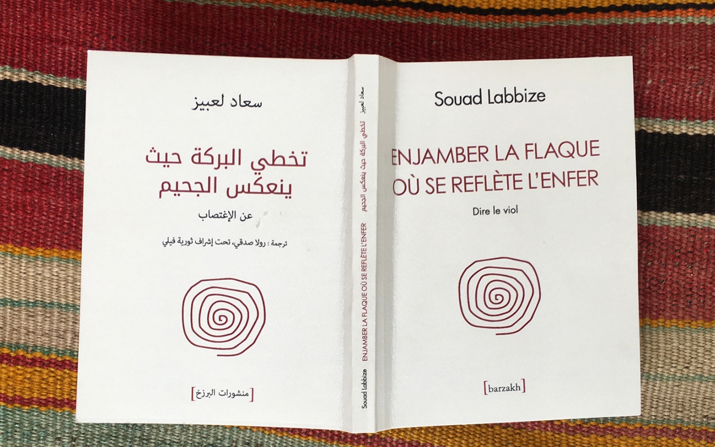 Enjamber la flaque où se reflète l'enfer, de Souad Labbize, est publié en français et en arabe dans un même livre (Daikha Dridi)