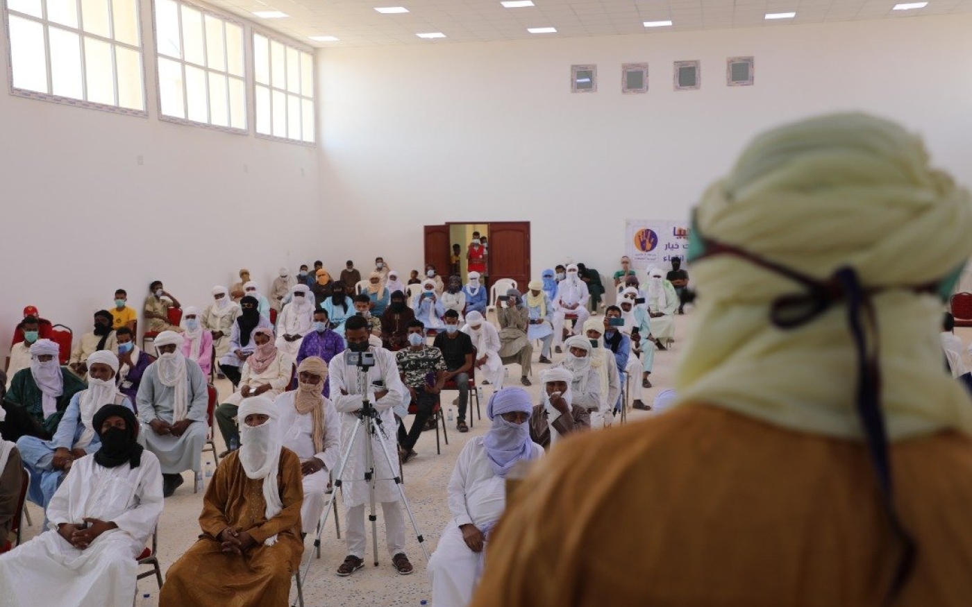 Pour protester contre leur situation, des membres de la société civile de la communauté touareg ont organisé le 14 août une manifestation à Oubari, dans le sud-ouest du pays (MEE/Mustafa Khalifa)