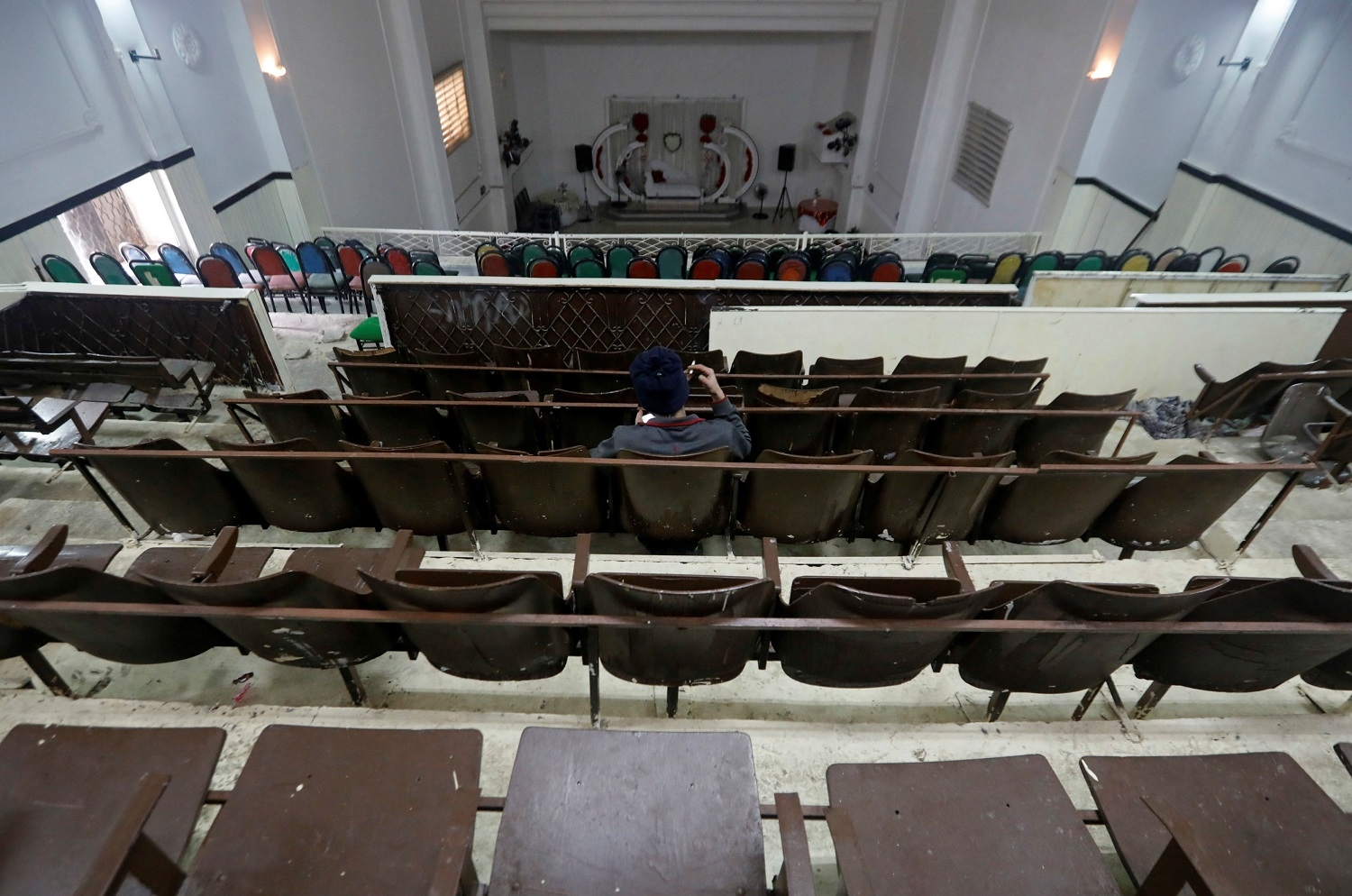 The cinema, one of the first in the West Bank, was originally opened by Abdel-Rahim Hanoun's father in 1965. Two years later Israel took control of the area during the 1967 Arab-Israeli war. (Reuters)