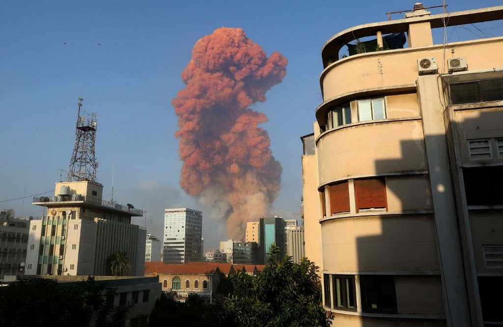 A huge explosion at Beirut’s port shook the city on Tuesday, causing damage for miles and injuring hundreds, as officials scramble to explain the cause of the blast.   At least ten people were killed in the explosion, but the death toll is expected to rise.   Immediately following the incident, a large plume of thick red smoke could be seen rising into the sky. 