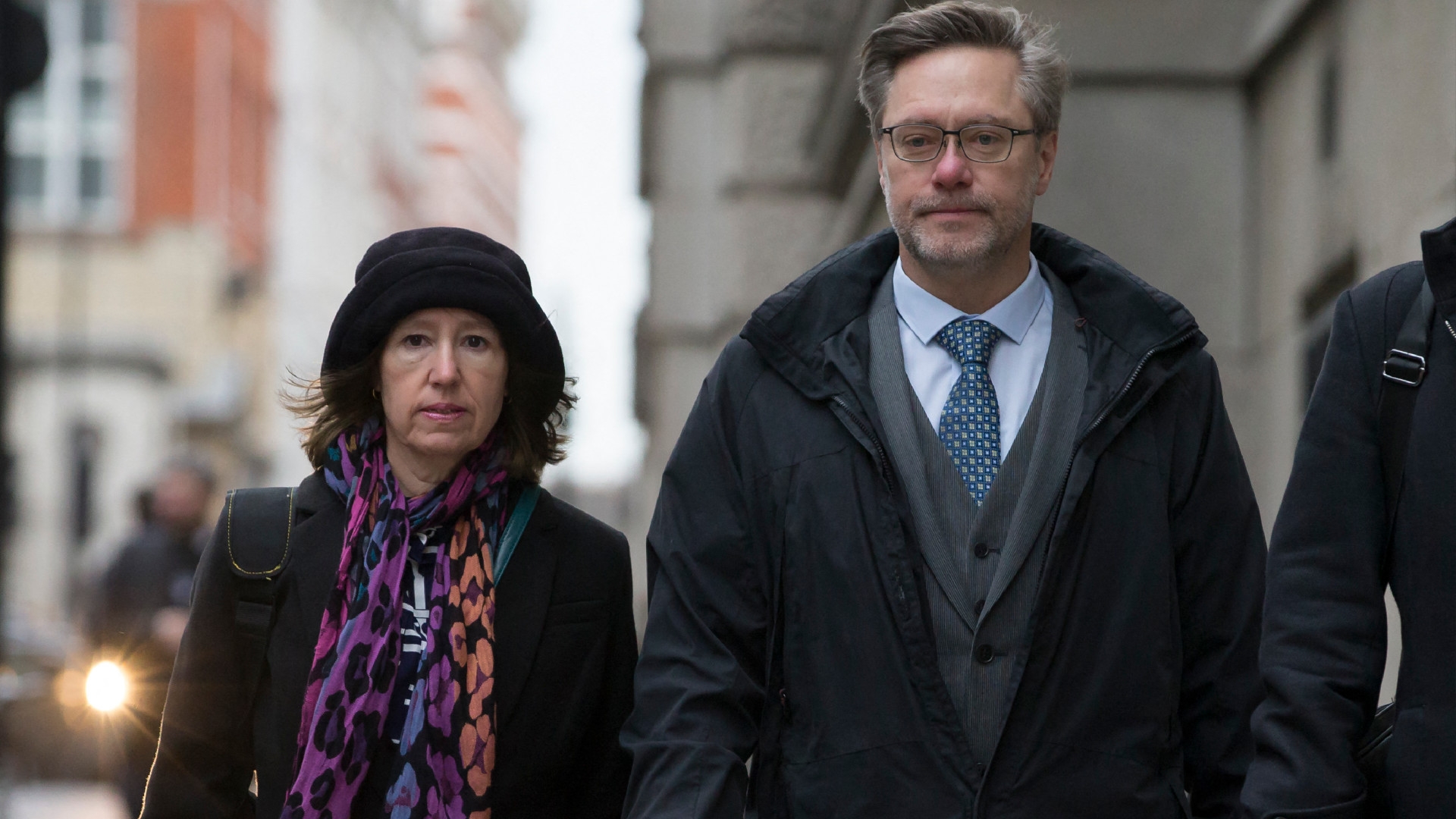 Sally Lane (L) and John Letts (R), parents of Jack Letts who was accused of joining the Islamic State, arrive at the Old Bailey court in central London facing a trial on charges of funding terrorism, on 12 January 2017 (AFP)