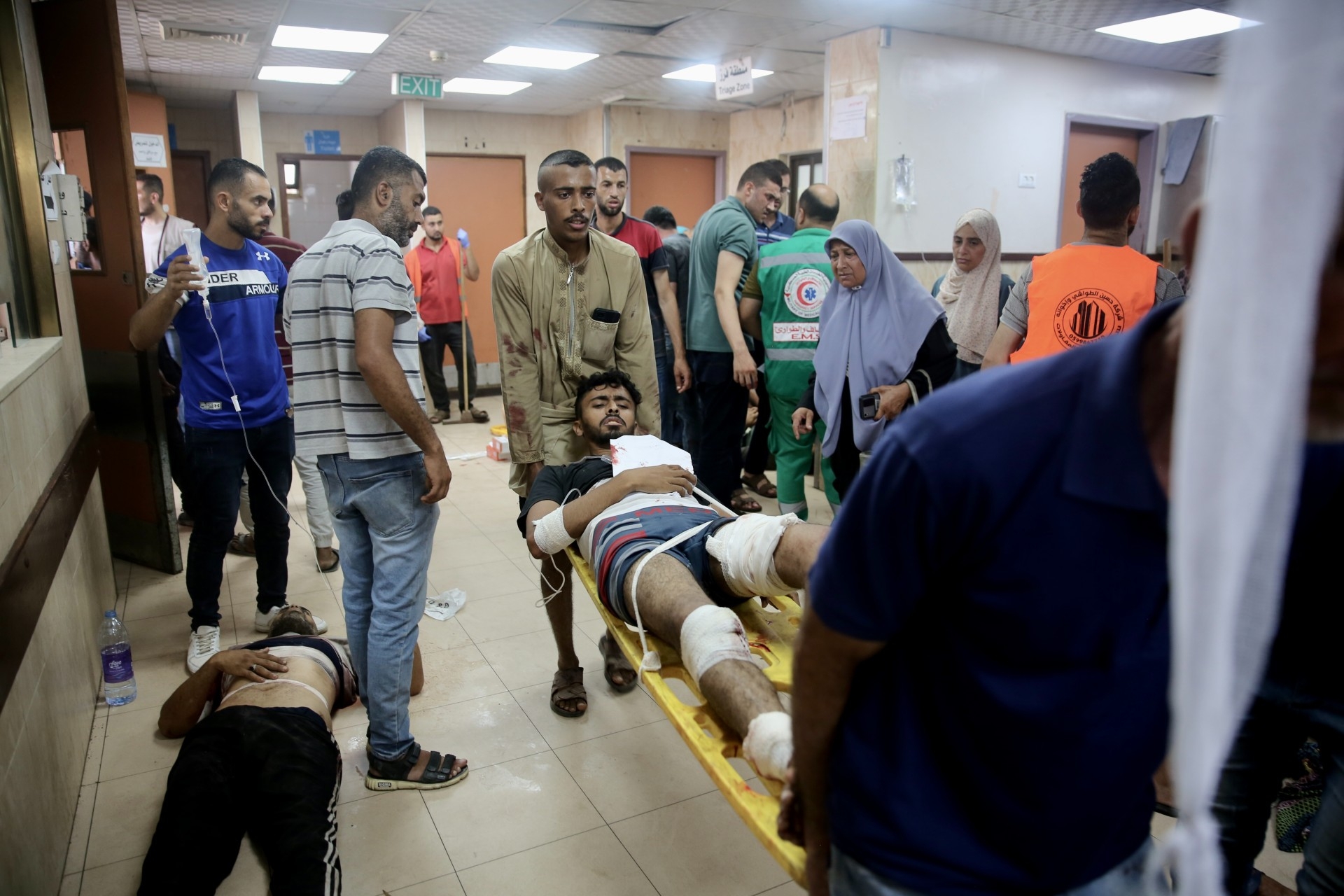 Wounded Palestinians are seen to at Al-Aqsa Martyrs hospital in central Gaza on 8 June 2024 (MEE/Mohammed al-Hajjar)