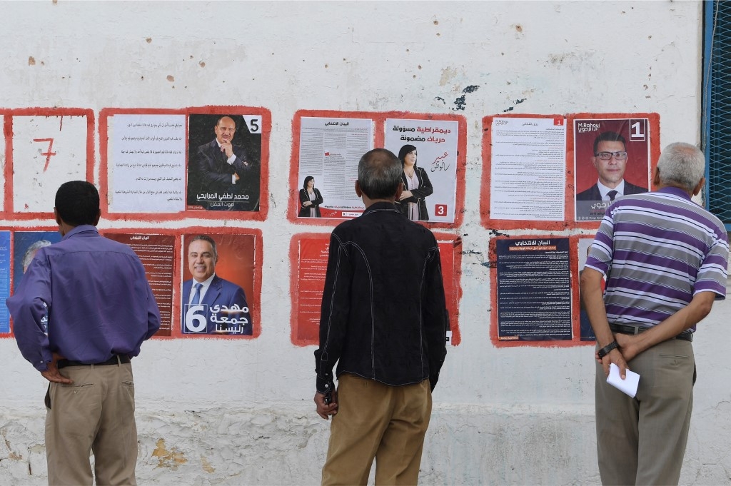 Pendant la campagne pour la présidentielle tunisienne, à Tunis, le 2 septembre 2019 (AFP)