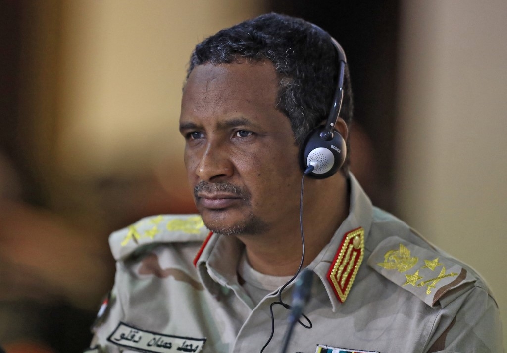Sudan's paramilitary Rapid Support Forces commander, General Mohamed Hamdan Daglo attends a meeting of representatives of the tripartite mechanism in the Sudanese capital Khartoum on 8 June 2022. (AFP)