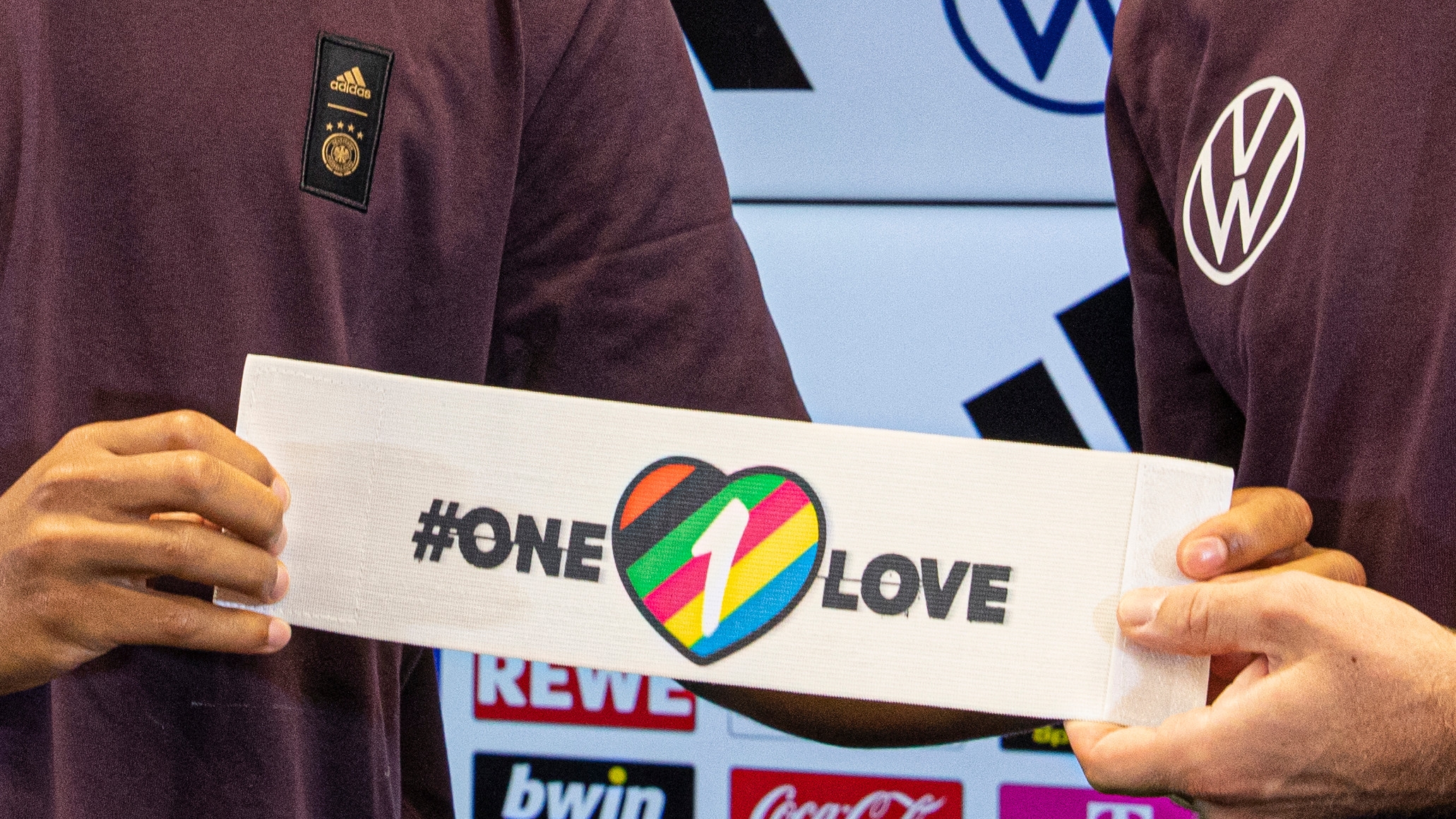 Players from several European nations have abandoned plans to wear rainbow-coloured “OneLove” armbands because of the threat they would be yellow carded (AFP)