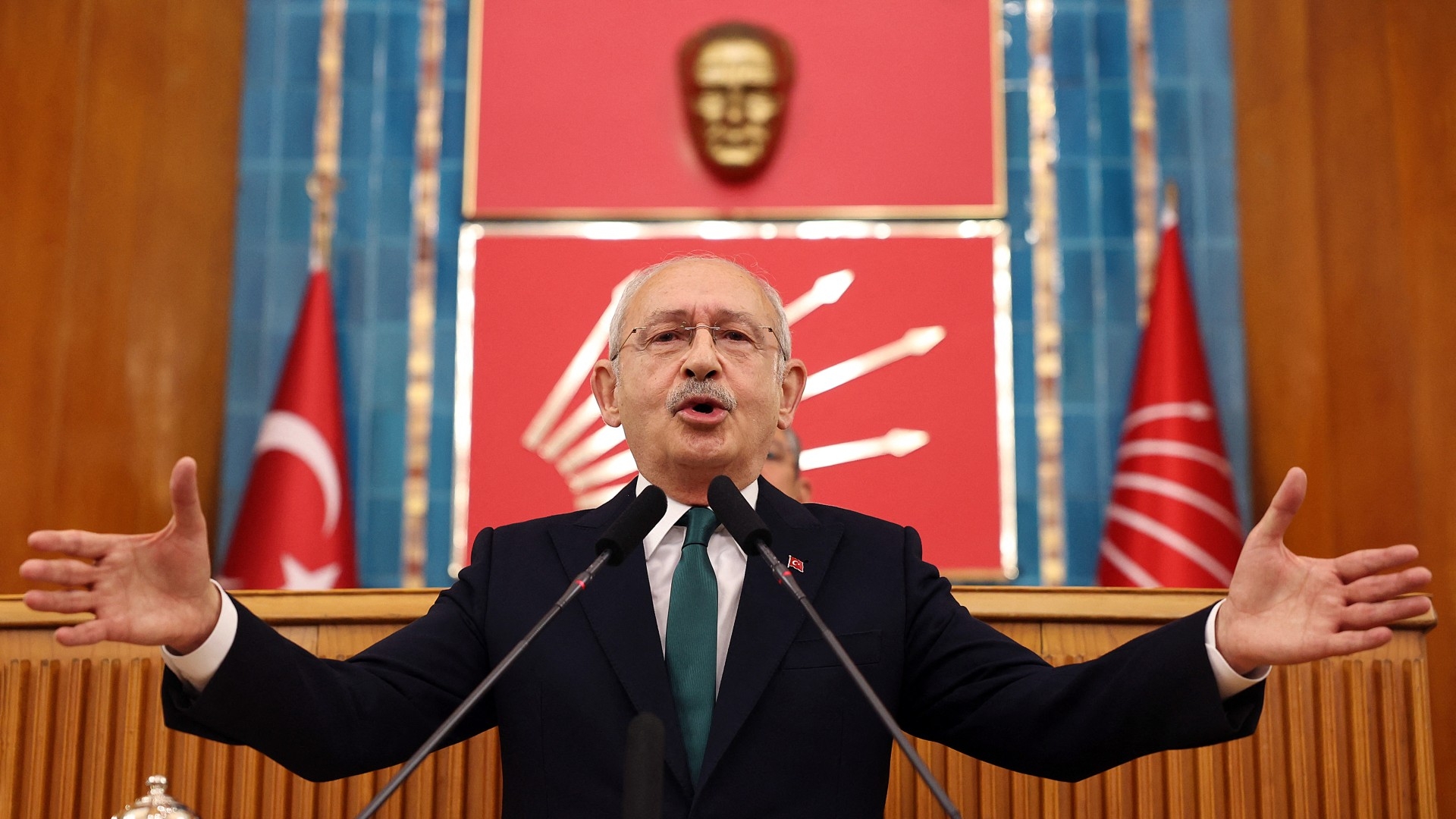 Leader of the Republican People's Party (CHP) Kemal Kilicdaroglu speaks during his party's group meeting at the Turkish Grand National Assembly in Ankara (AFP/File photo)