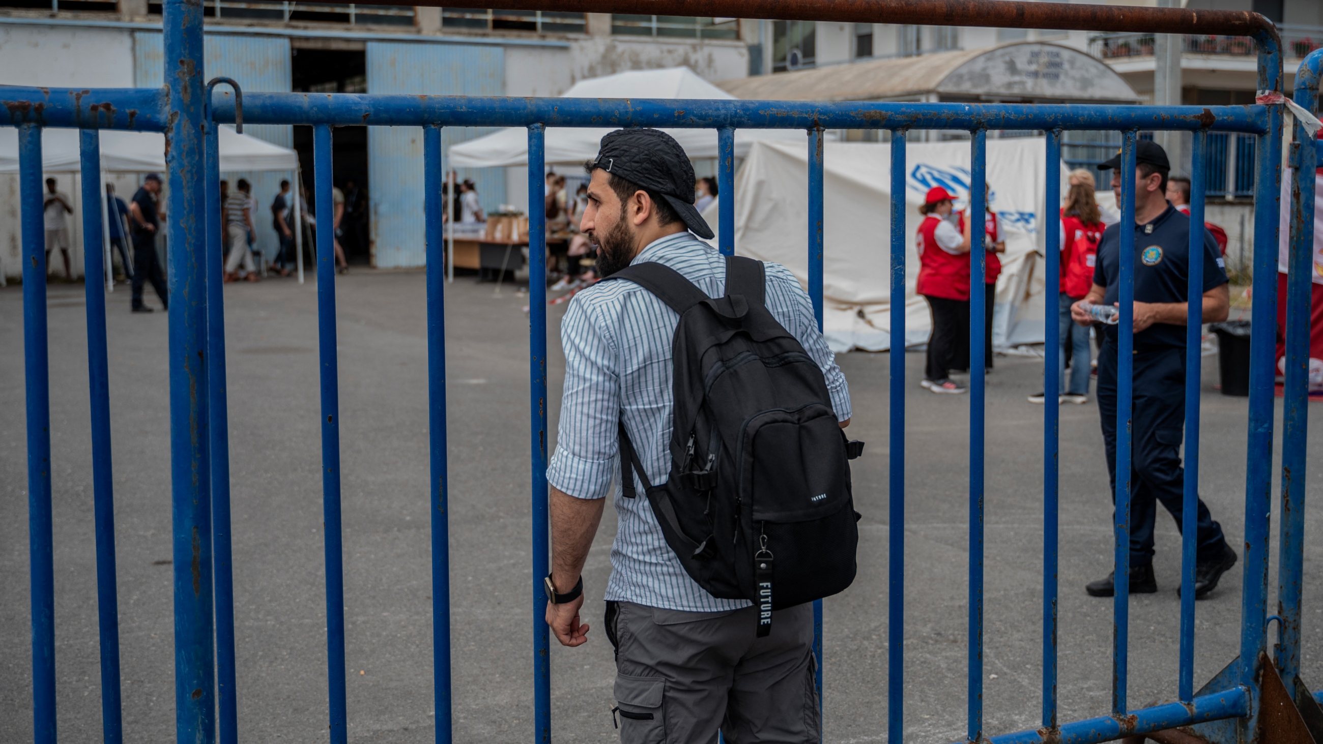 Photo takeb outside a warehouse at the port of Kalamata on 15 June 2023, after a boat carrying dozens of people sank in international waters in the Ionian Sea (AFP)