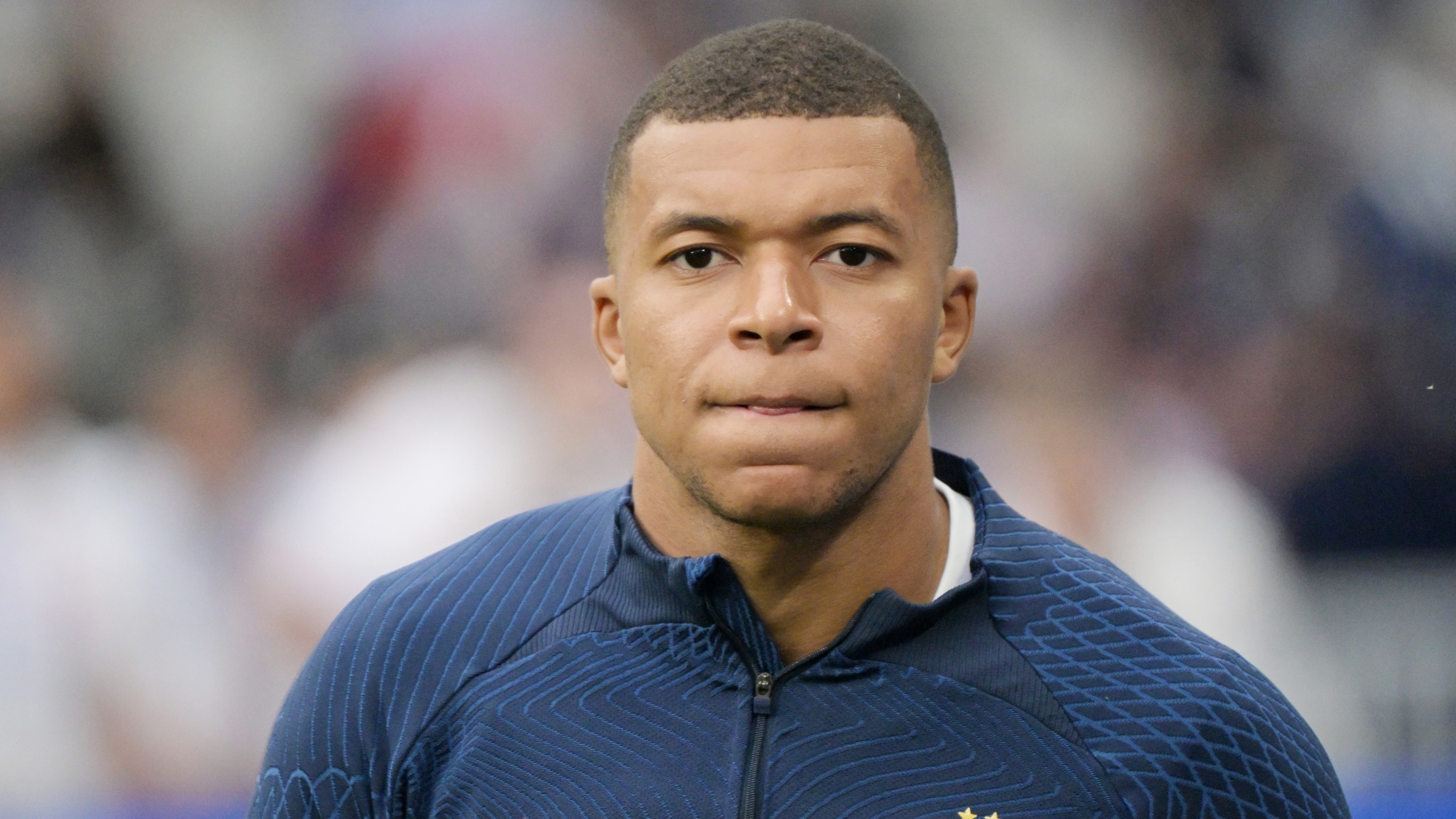 France's forward Kylian Mbappe pictured before a football match between France and Greece on 19 June 2023 (AFP)