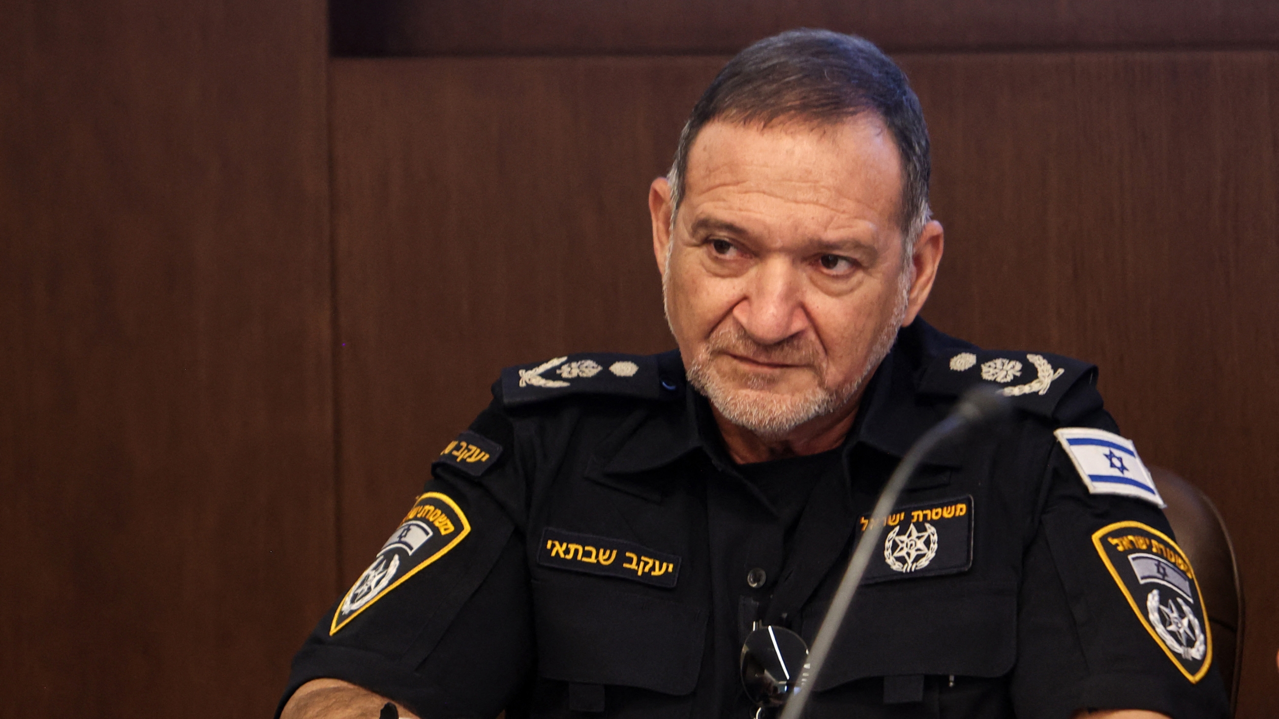Israel's police chief Kobi Shabtai the weekly cabinet meeting at the prime minister's office in Jerusalem on 9 July 2023 (AFP)