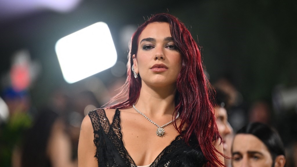 British singer-songwriter Dua Lipa arrives for the 2024 Met Gala at the Metropolitan Museum of Art on May 6, 2024, in New York (Angela Weiss / AFP)