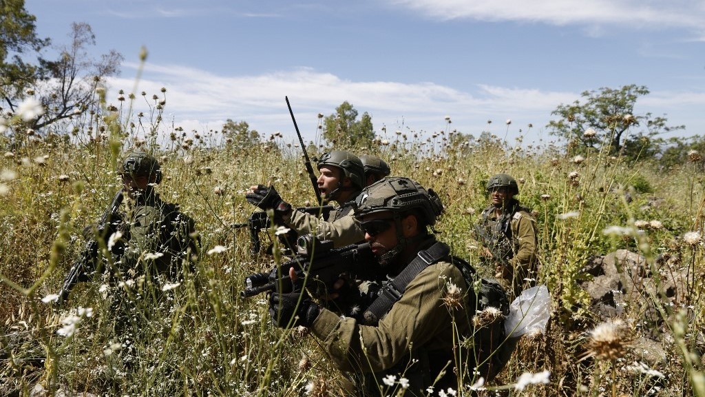 Israeli military forces take part in a training exercise (AFP)