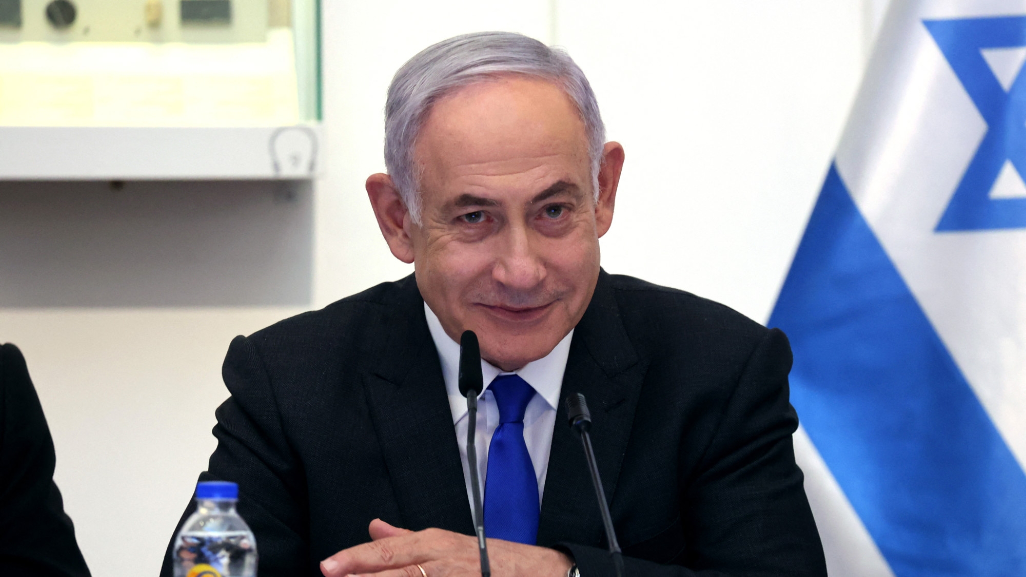 Israeli Prime Minister Benjamin Netanyahu attends a cabinet meeting at the Bible Lands Museum in Jerusalem on 5 June 2024 (AFP/Gil Cohen-Magen)